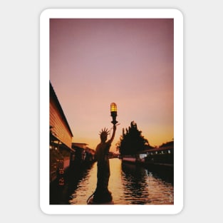 STATUE OF LIBERTY on the river Sticker